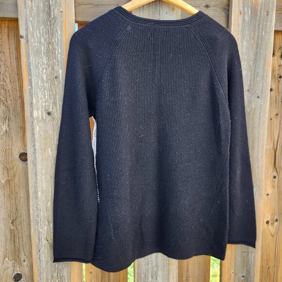 ROOTS Canada Sweater Knit Women's Small Black Cashmere Wool Blend - Picture 3 of 6